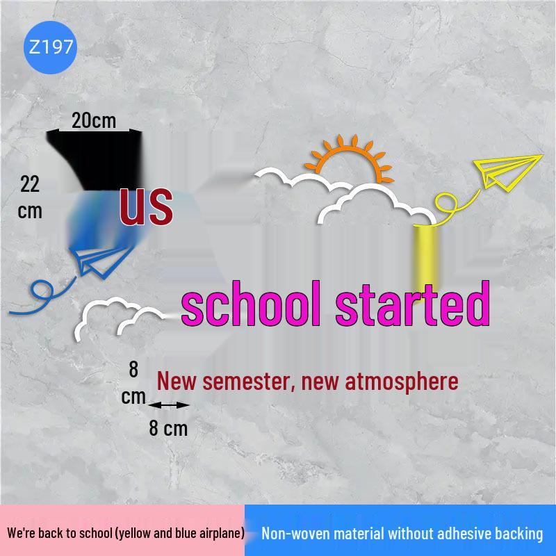 Welcome New Students Blackboard Wall Stickers - Classroom Slogans & Decorations for First Grade Semester Start