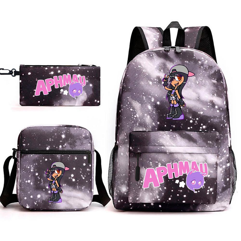 Game Merchandise Aphmau Schooltas Cartoon Rugzak Etui Schoudertas Drie-delige Set Three piece set
