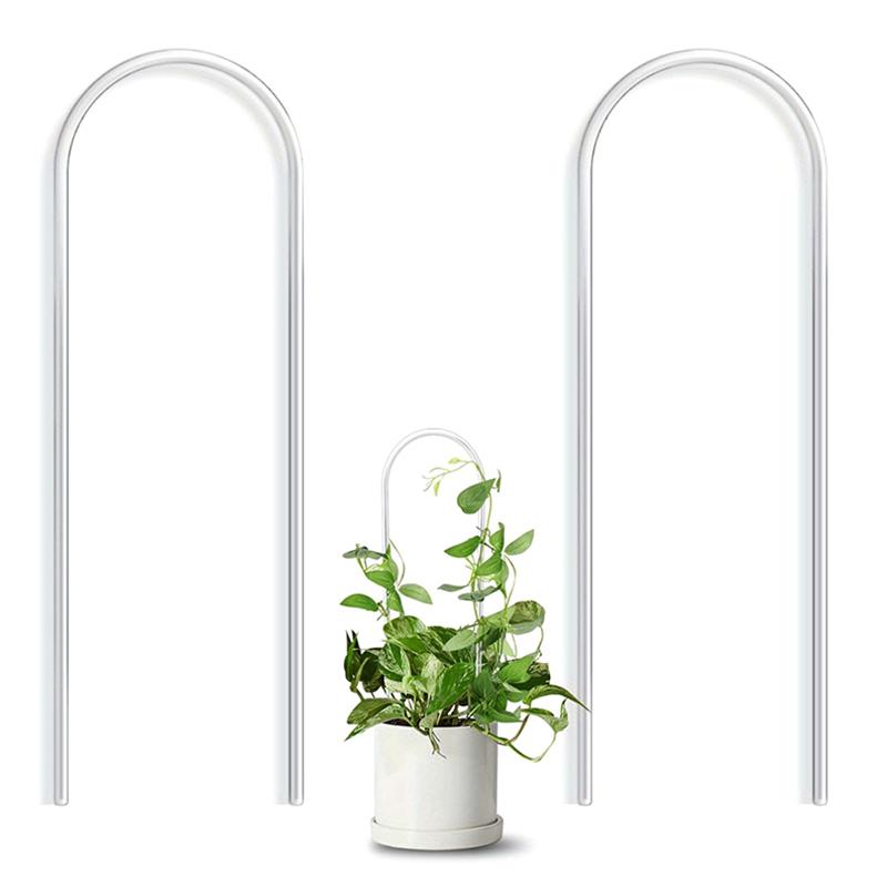 1/2Pcs Transparent U-Shaped Acrylic Vertical Garden Plant Stake Climbing Frame Durable For Indoor Vine And Flower Pot Support