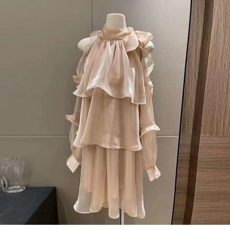 

Design Niche Purple Fashion Skirt Female Summer Halterneck Champagne apricot S