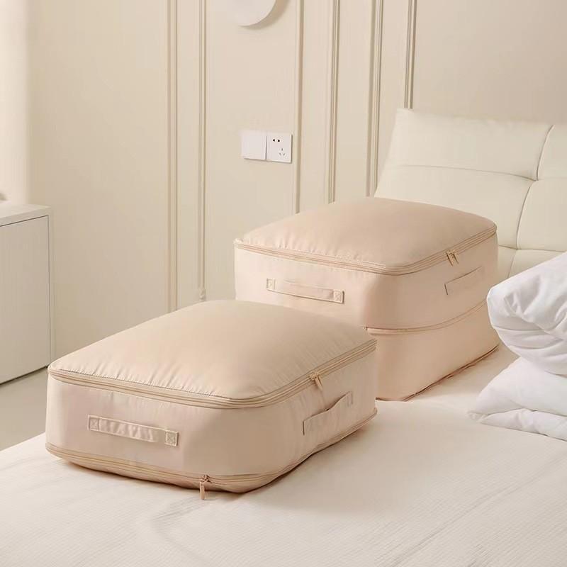 Compression Quilt Storage Bag For Bedroom Organizing With Handle For Travel And Home Use