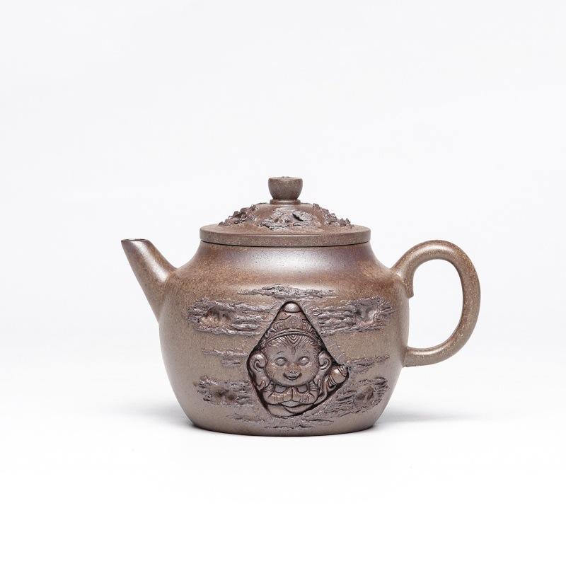 

210ml Antique Yixing Purple Clay Teapots Artists Handmade Zen Heart Pot Raw Ore Mud Tea Infuser Kettle Chinese Zisha Tea Set Cha