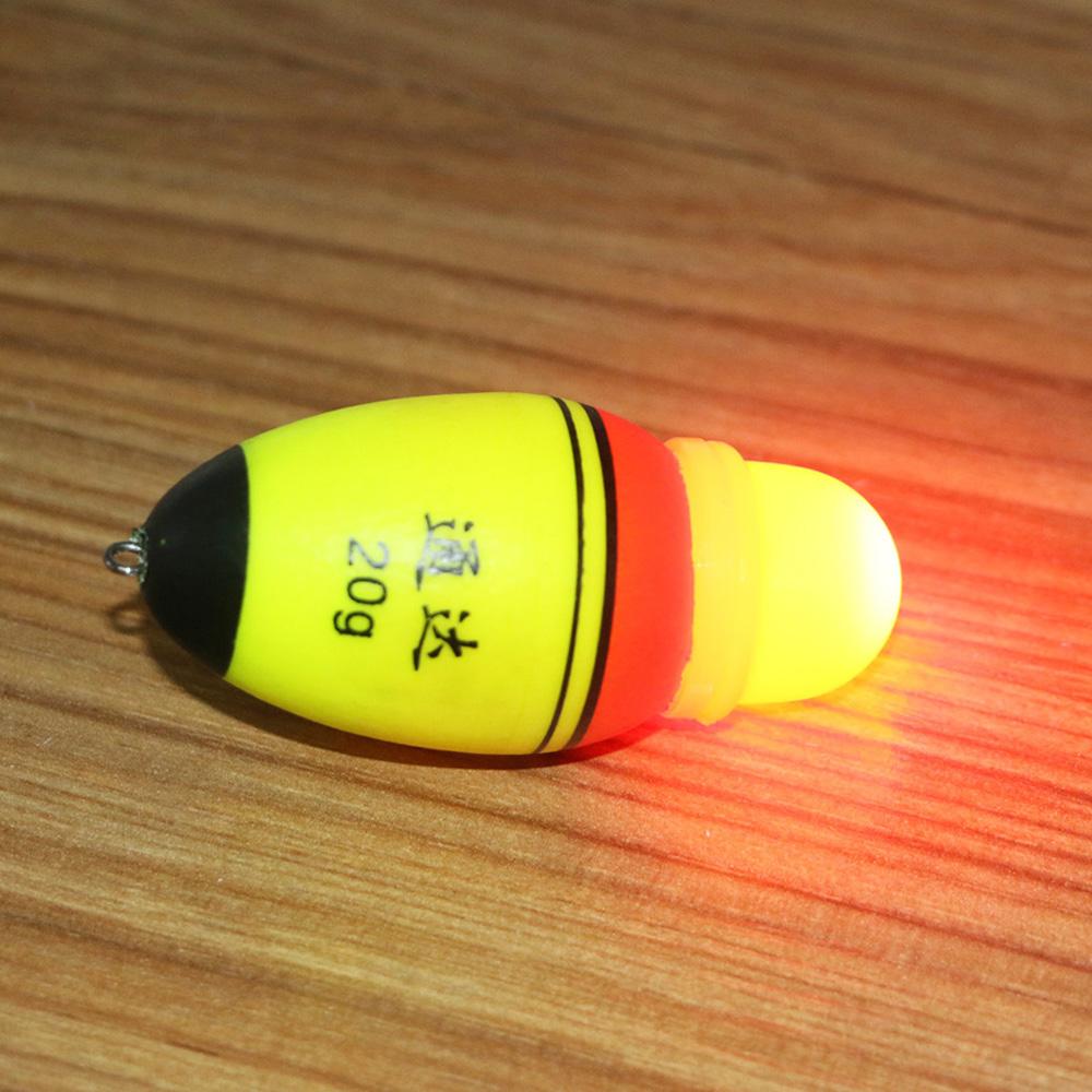 5 Stück Nachlaufende Doppelte Optische Licht LED Elektronischer Meeresangelpose Weitwurf Driftrute Leuchtender Schwimmstopper für Nachtangeln