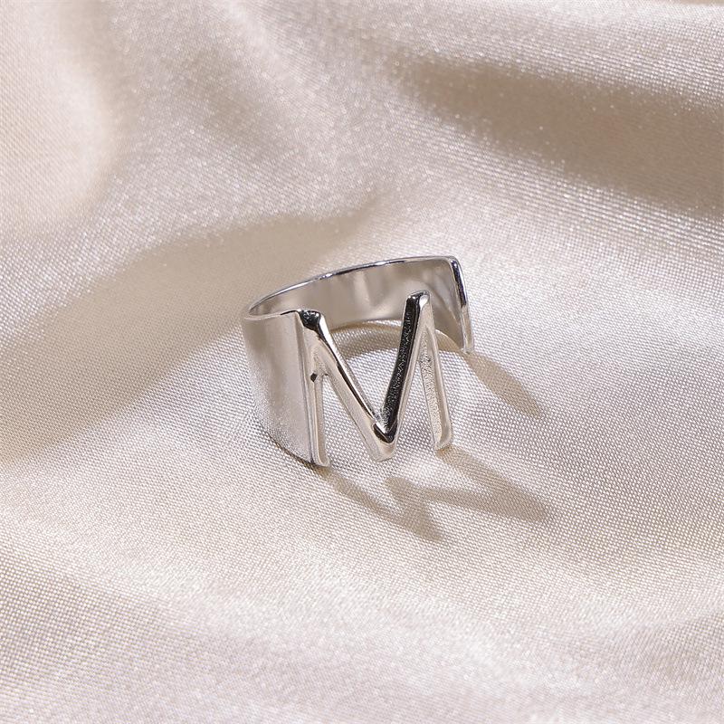 

Женское ретро европейское и американское кольцо на фалангу с буквой - Открытый дизайн из нержавеющей стали