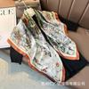 91Cm silk scarf women's 111% mulberry silk large nautical square scarf shawl, simple and generous European and American retro silk scarf