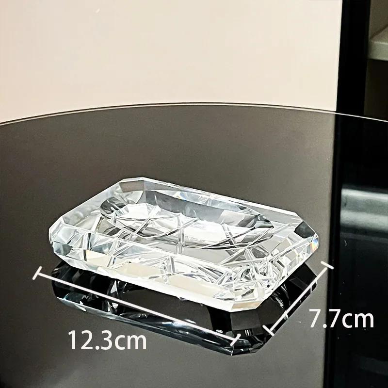 Advanced Crystal Bathroom Accessories Light Luxury Hotel Cutting Glass Toothbrush Holder Bathroom Storage Tray Cotton Swab Box 8850₽