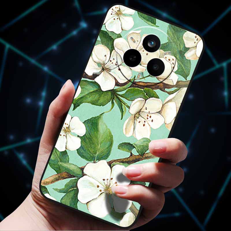 For Realme 14 Pro 5G Case 14Pro+ Soft Silicone Bumper 3D Flowers Emboss Phone Cases for Realme 14 Pro+ Plus Back Covers Shells