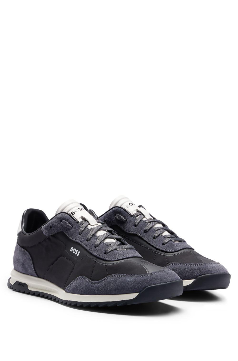 

Mixed Material Low Cut Sneakers 43 Navy [BOSS] Men s Темно-синій