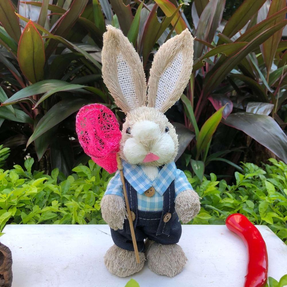 DIY Garden Statues Handmade Landscape Rabbit Statue New Standing Rabbits Pastoral