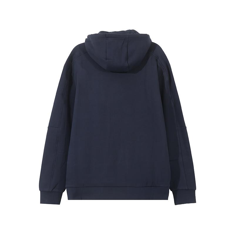 Emporio Armani EA7 Logo Printed Hooded Casual Sports Suit Fleece Version Men Suit Navy-Blue 6DPV65-PJVTZ-1562