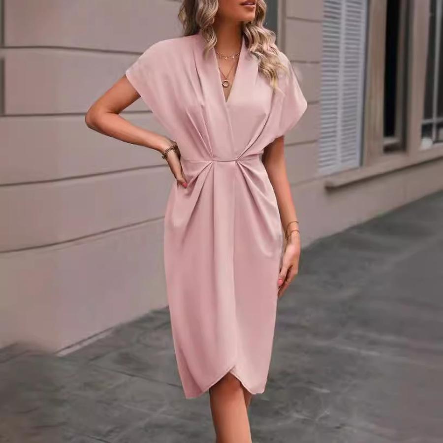 Neues Sommer-Modekleid für Damen in Unifarben