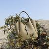 New Spring and Summer Genuine Leather Women's Bag Daily Commuting Handbag Fashion Wind Chime Bag Slanted Vegetable Basket Bag