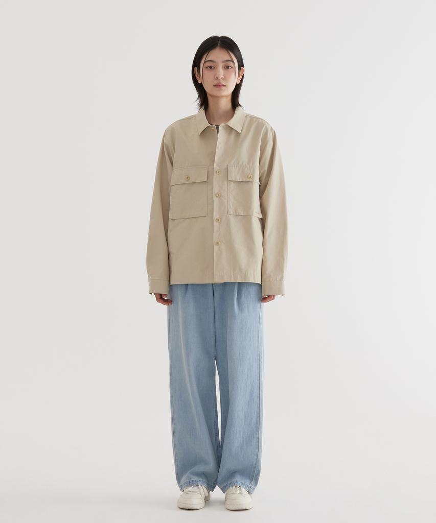 COVERNAT Semi-Wide Lightweight Denim Easy Pants Light Blue