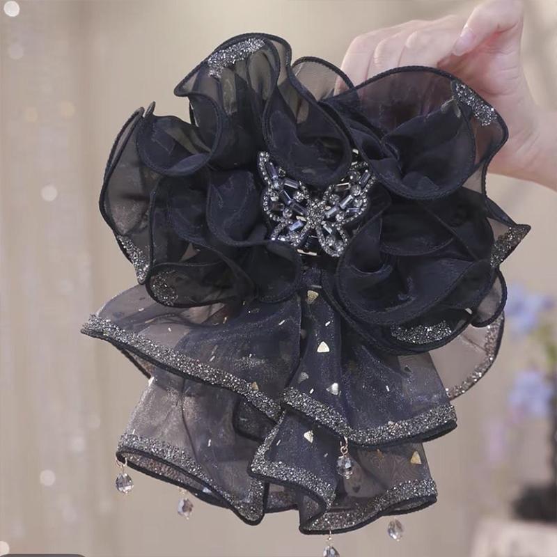 French Elegant  Butterfly Clip Korean Temperament Mesh Ponytail Clip Hair Accessories