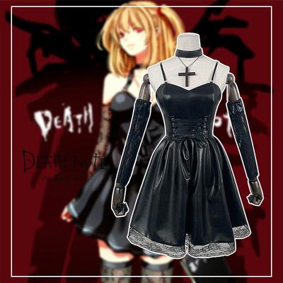 Disfraz Cosplay Death Note Misa Amane Cosplay Falda Negra con Tirantes Halloween Lolita Conjunto de Vestido