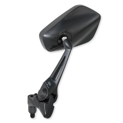TANAX NAPOLEON Shark Mirror 6 Black Motorcycle 10mm Thread Bolt Mirror Meets All Safety 1 Mirror Included NA-013 Mirror, Standard/Reverse Included,
