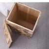Wooden Trash Bin Living Room Chip Splicing Process Technology with Lid Paper Basket Decor Home Items
