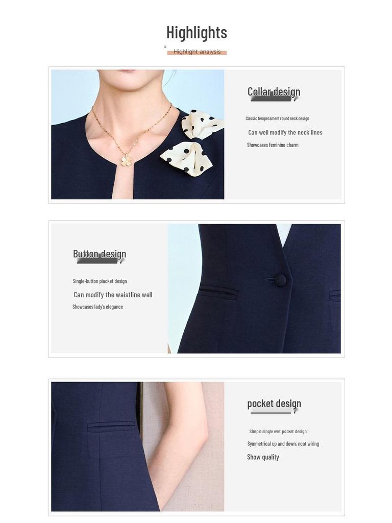 2025 Stylish Professional Suit: Spring/Summer Short Sleeve Workwear for Jewelry Store, Hotel Reception, and Administrative Roles