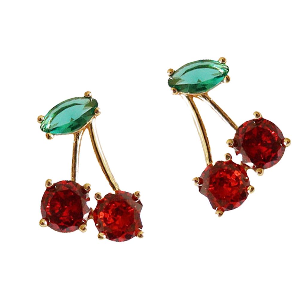 Sweet Cherry Earrings Delicate Fruit Earrings Alloy Texture Pendant Earrings Suitable for Playful and Elegant Style