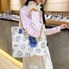 Cute Cartoon Canvas Shoulder Bag - Large Capacity, Fashionable & Versatile Heart Tote for Women