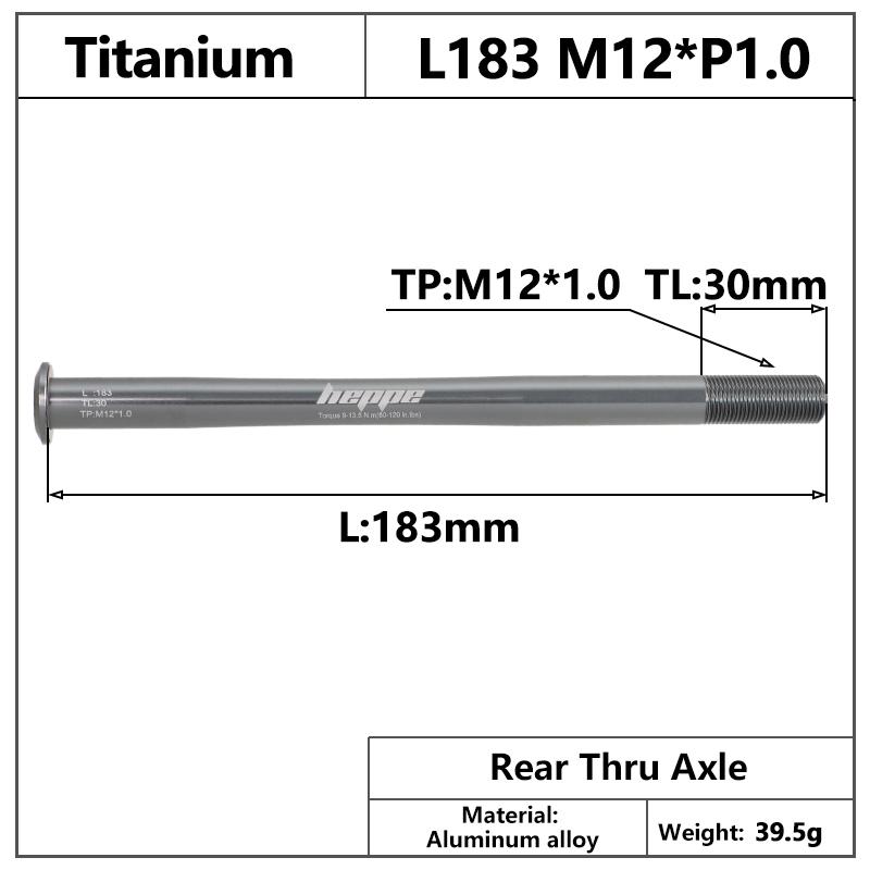 HEPPE MTB Road Bike Titanium Thru Axle Ultra Light Bike Axle 12x142 12x148 Rear Hub Thru Axle Bike Fork 12x100 12x110 Shaft