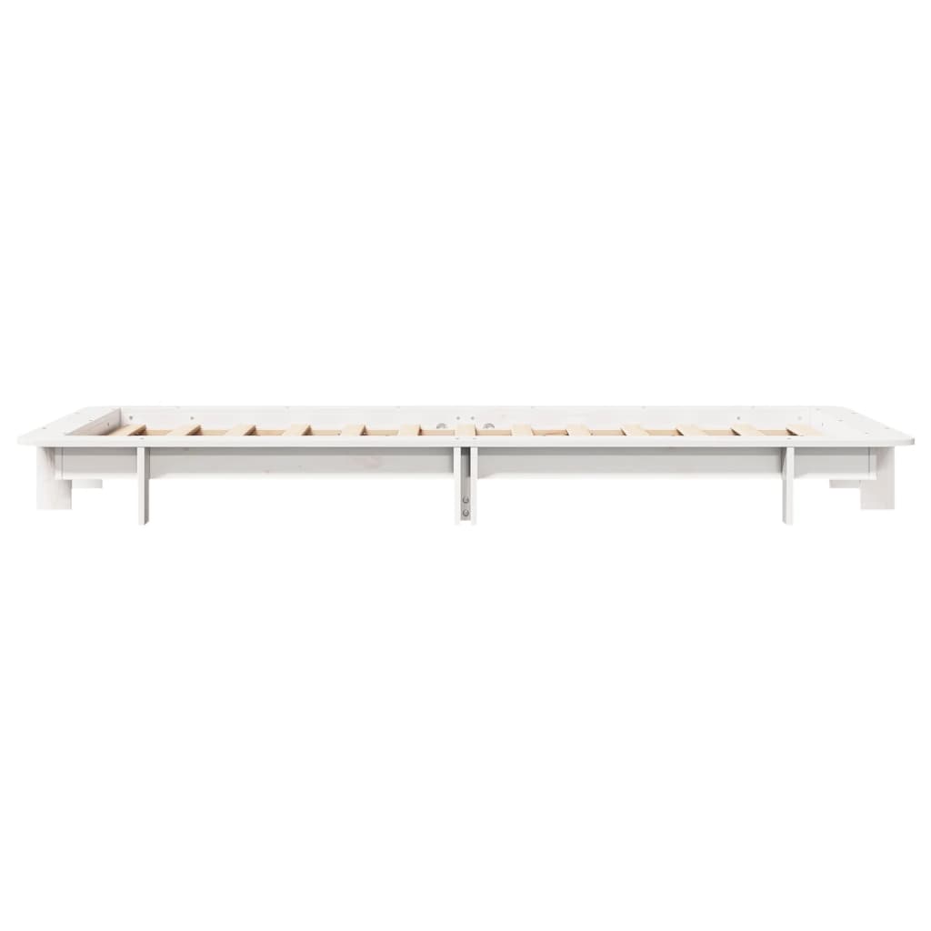 Vidaxl Bed Frame Without Mattress, White, 100X200 Cm, Solid Pine Wood