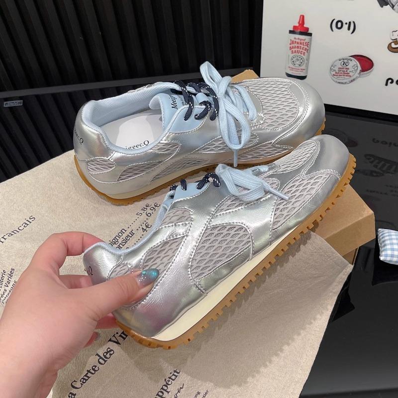 Summer New Fashion Color Matching Outdoor Jogging Shoes Casual Sports Round Head Flat Bottom Women