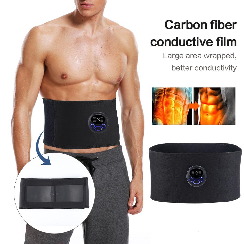 EMS Muscle Stimulator Abs Abdominal Trainer Toning Belt USB Recharge Body Belly Weight Loss Home Gym Fitness Equiment Uni Practical Use