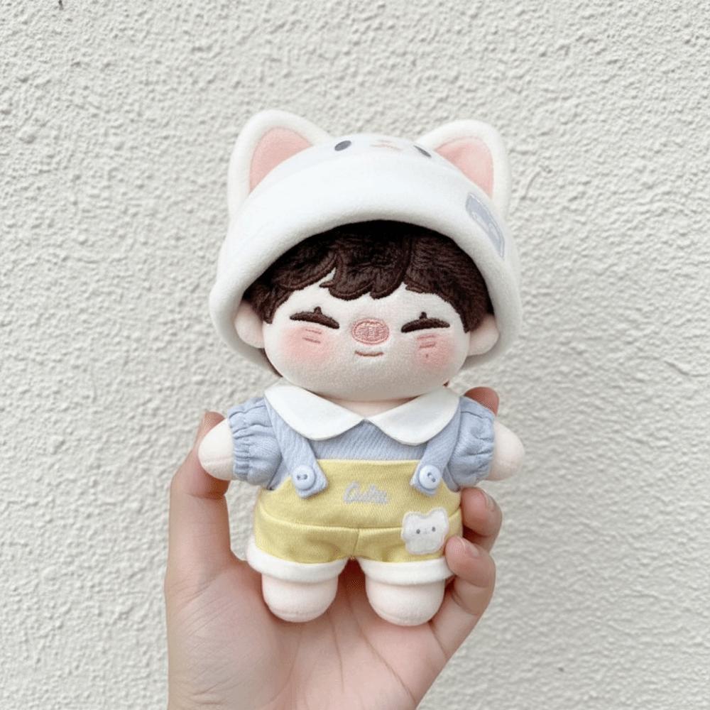 1 Set Cat Hat 10cm Cotton Doll Clothes Suit Doll Dress Up Set Doll Clothes Outfit  Children's Gift