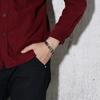 Men  Black Leather Medical Alert Bracelet with Carving Disease