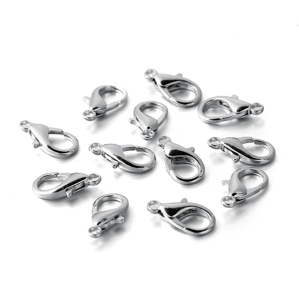 100pcs/lot Lobster Clasps For Bracelets Necklaces DIY Hooks Chain Closure Accessories For Jewelry Making Findings
