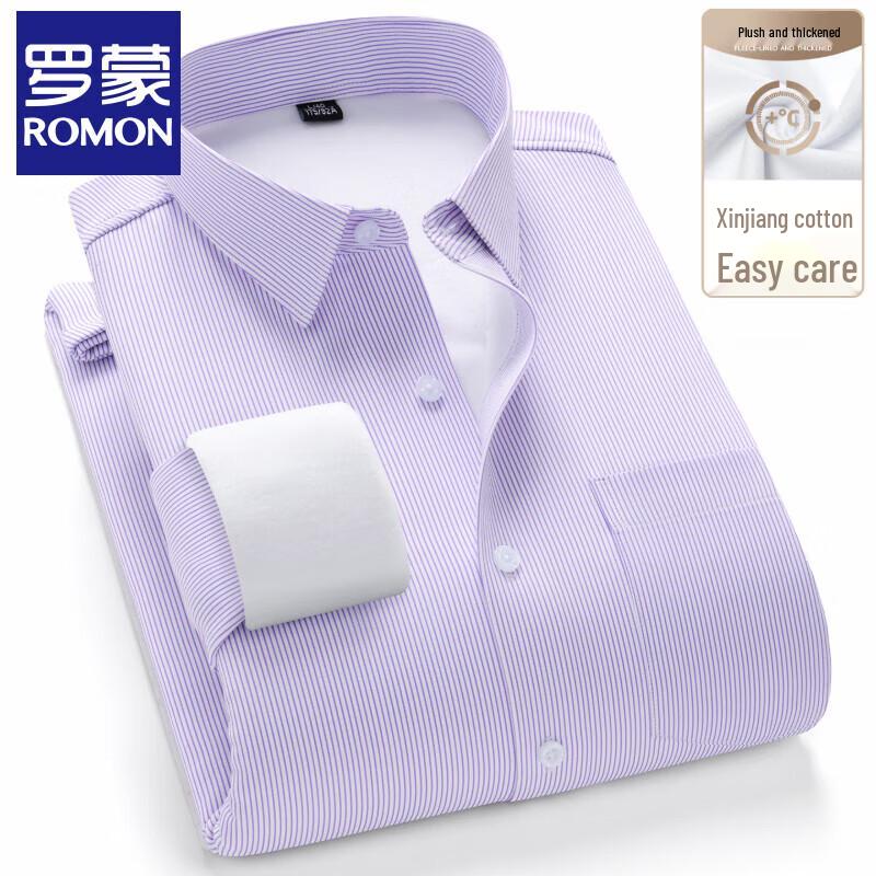 

Romon Men s Winter Fleece-Lined Striped Shirt 41