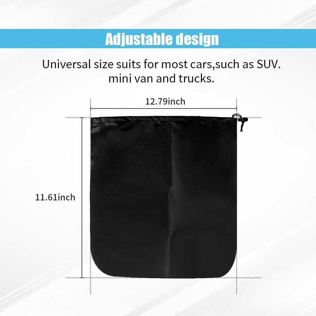 2PCS Car Side Mirror Covers - Waterproof Snow Mirror Cover Protects from Ice Snow Frost Dew Rain Bird Poop - Silver Coated Rearview Protection Cover