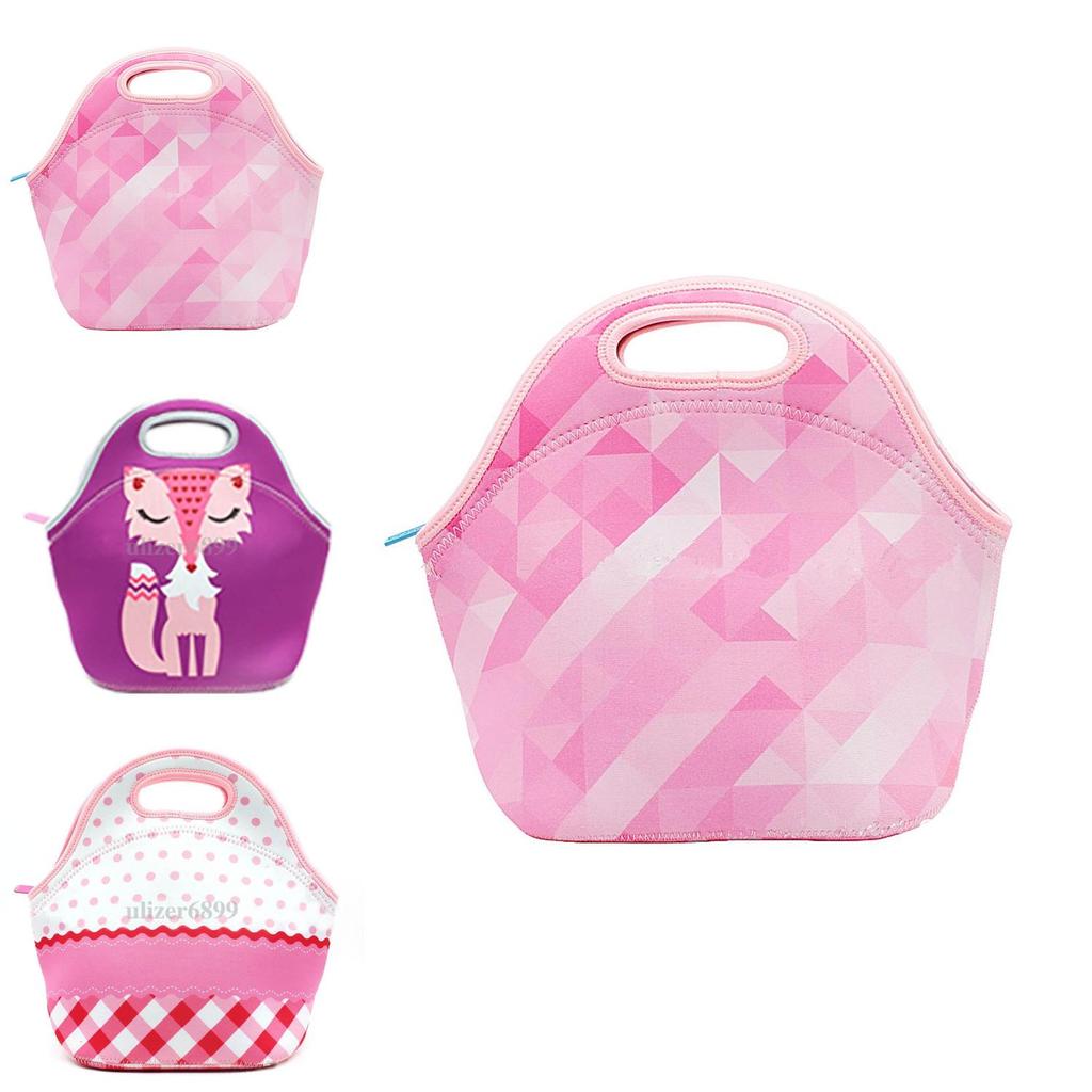 Childrens Insulated Food Cooler Bag With Rubber Construction For Travel And Picnic Use