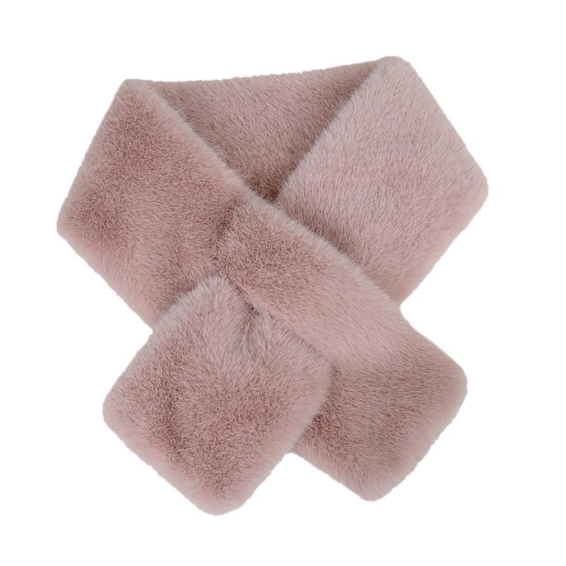 Damen Schal aus Kunstmink-Fleece, Winter, Dick, Warm, Wickeltuch, Überkreuzt, Stylischer Nackenschutz, Unifarben