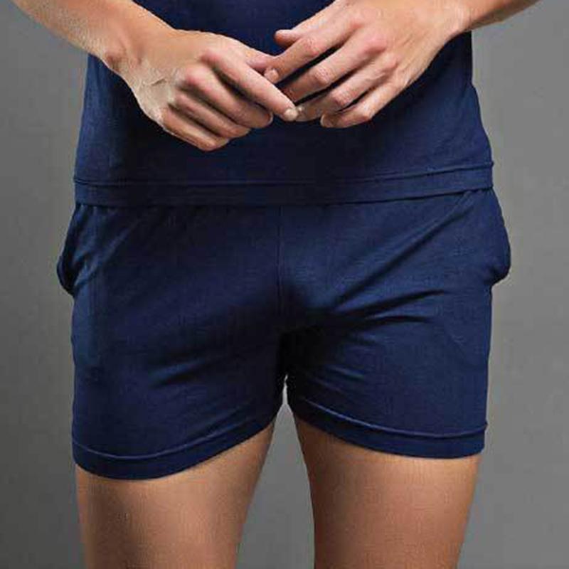 

Men s Low-Rise Modal Lounge Boxer Briefs Minimalist Solid Color Sleep Shorts Casual Soft & Breathable XXL темно-синього кольору