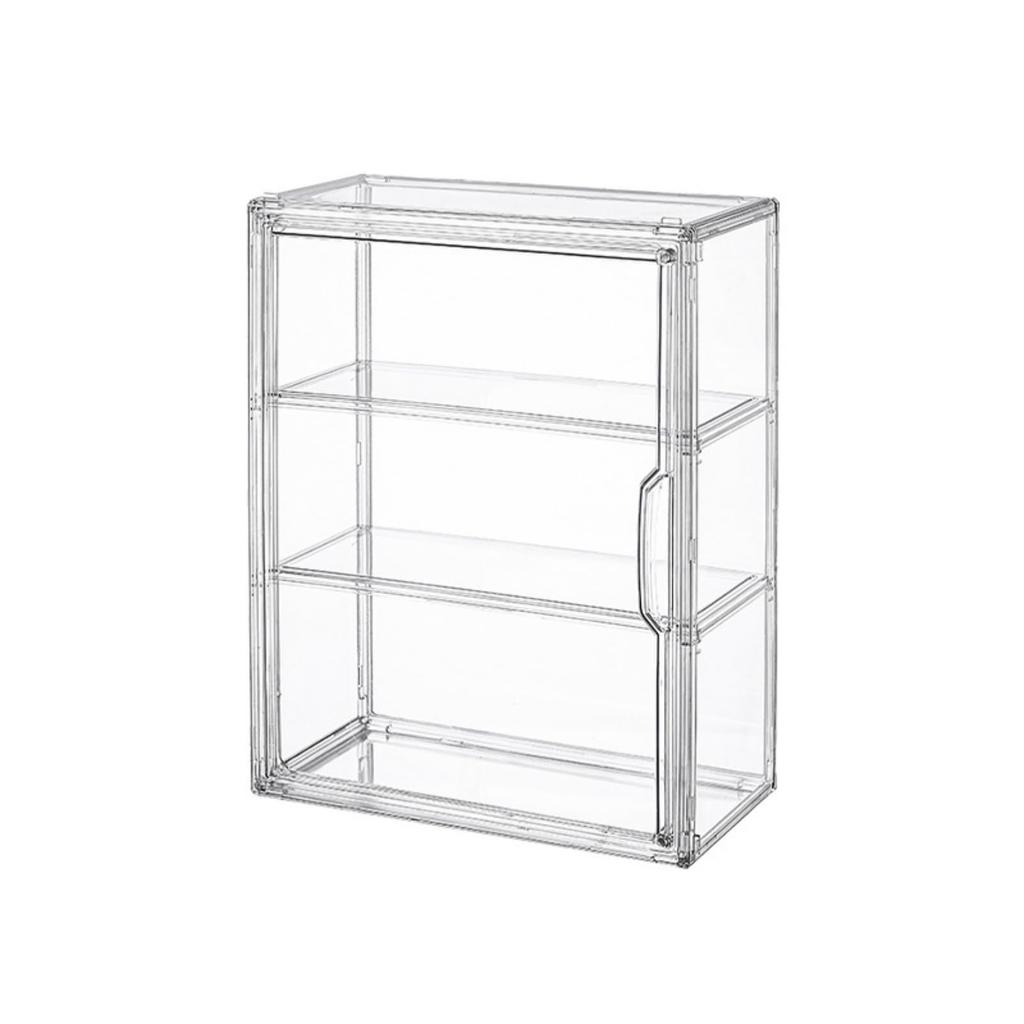 COZENTA Figure Display Collection Transparent Wall Mount Case, Case, PET, Shelf, Magnetic, (3 Tiers, 27x36x13cm)