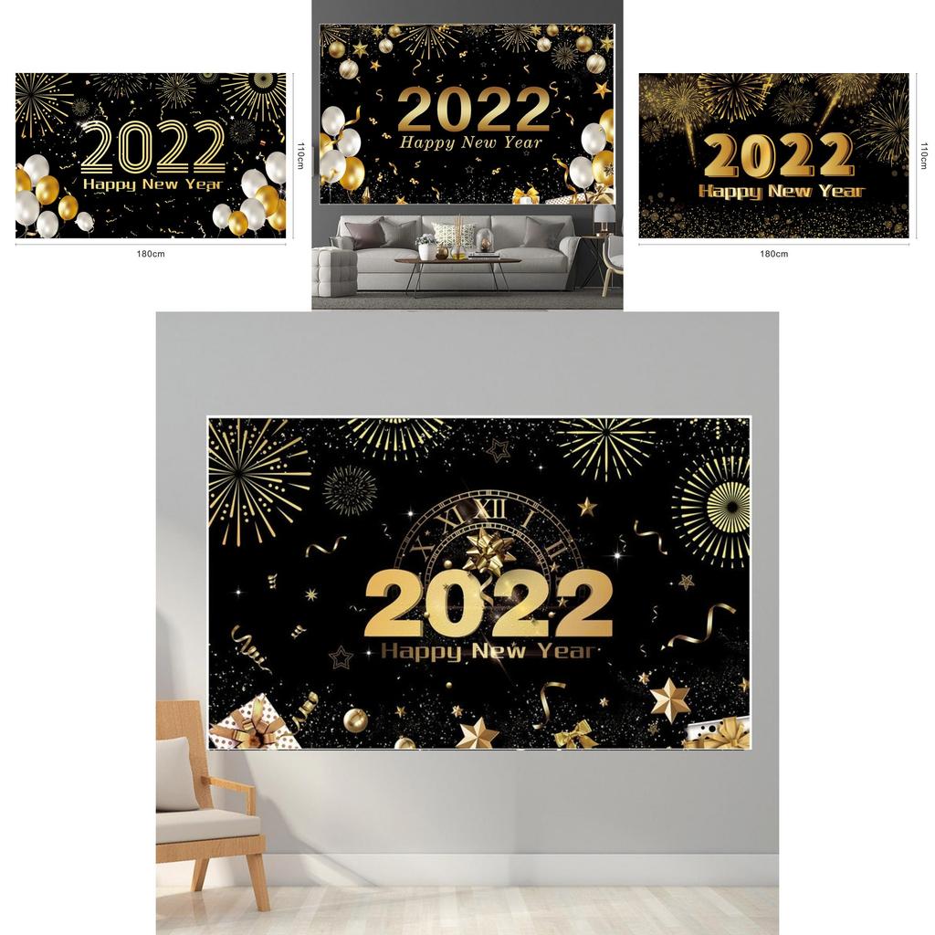 Glamouröse Frohes Neues Jahr 2022 Partyzubehör Banner Perfekt zum stilvollen Feiern