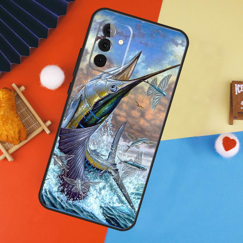 Fishing Gear Fish Case For Samsung Galaxy A14 A34 A54 A55 A35 A15 A73 A53 A33 A23 A13 A12 A32 A52 A51 Cover