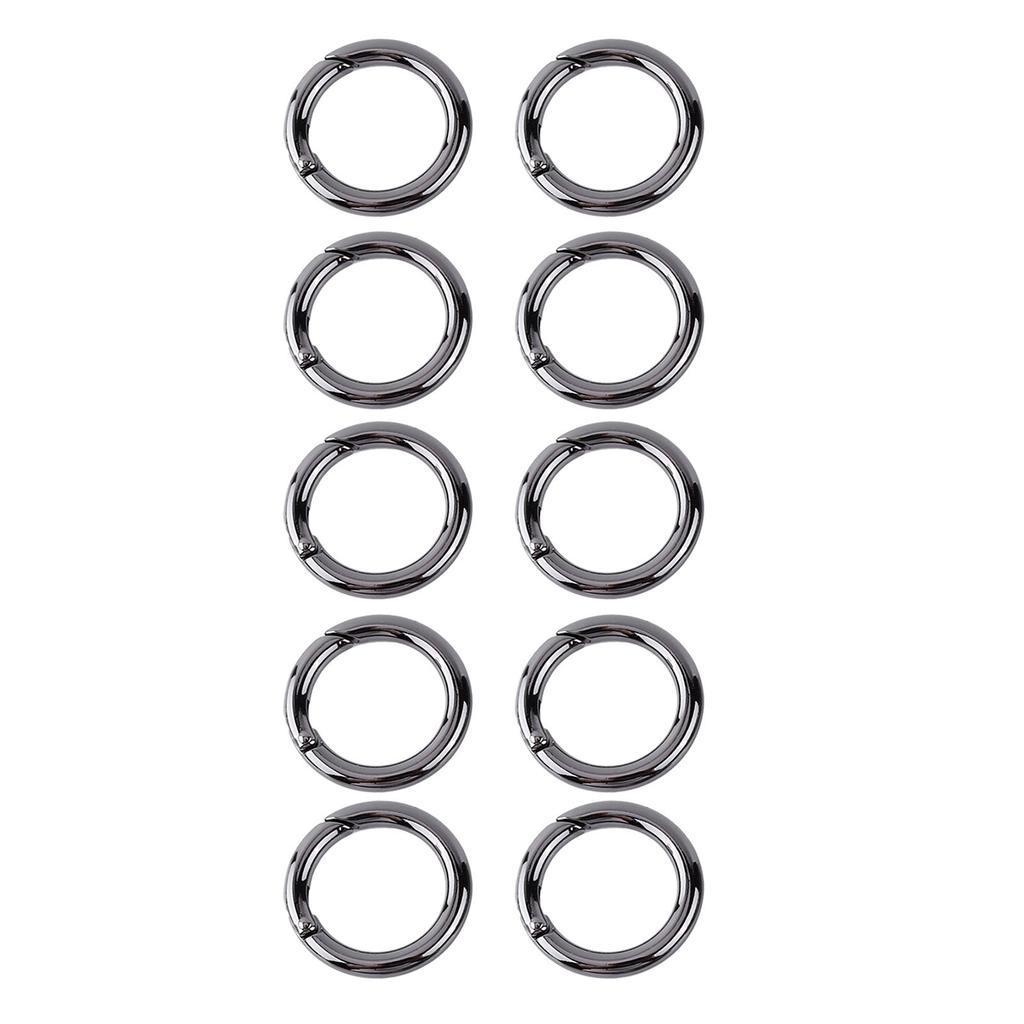 10PCS Metal Spring O Rings Zinc Alloy 28mm Round Carabiner Clips Keyrings Snap Hook Buckle for DIY Purse Shoulder Bag