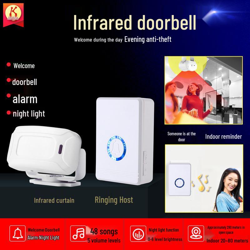 Smart Infrared Induction Doorbell with 48 Melodies No
