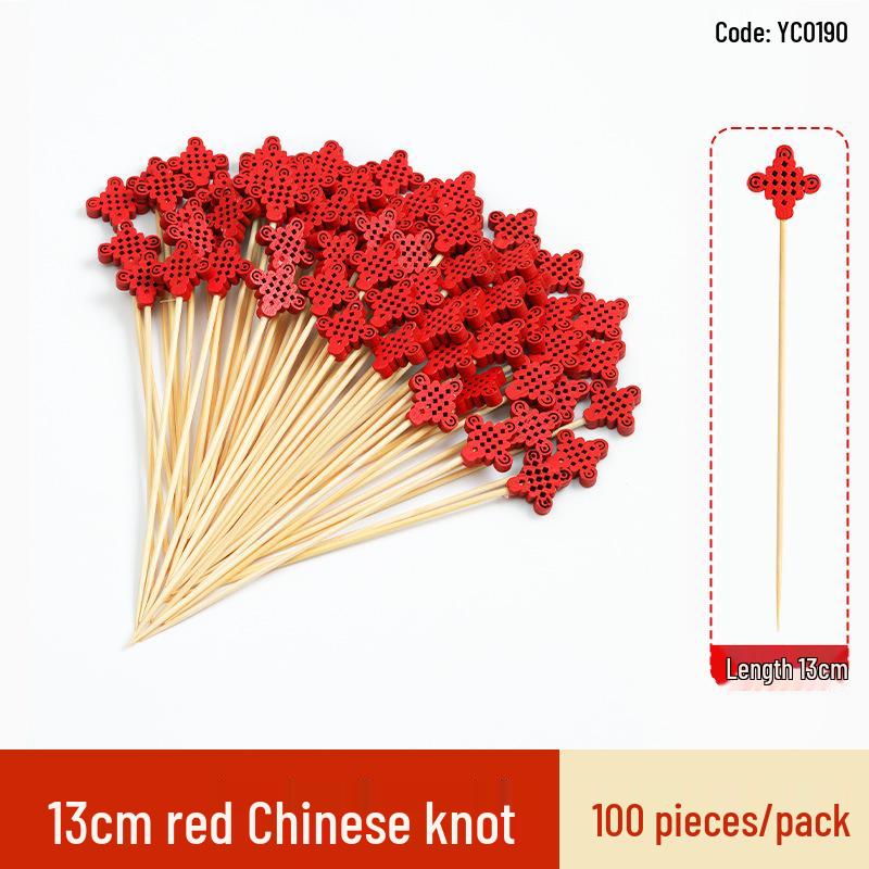 Creative Bamboo Fruit & Flower Picks for Parties, Cocktails, Burgers, & Easter Decorations