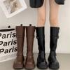 2026 New Retro British Style Thick Heel Long Leg Women's Spring and Autumn Height Increasing Knight Boots
