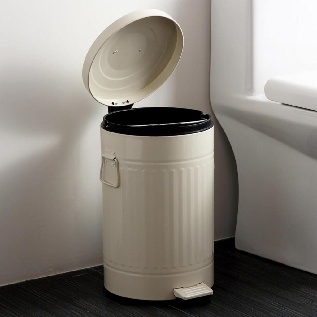 Trash Can with Foot Pedal Quiet Step Easy to Clean for Bedroom, Office