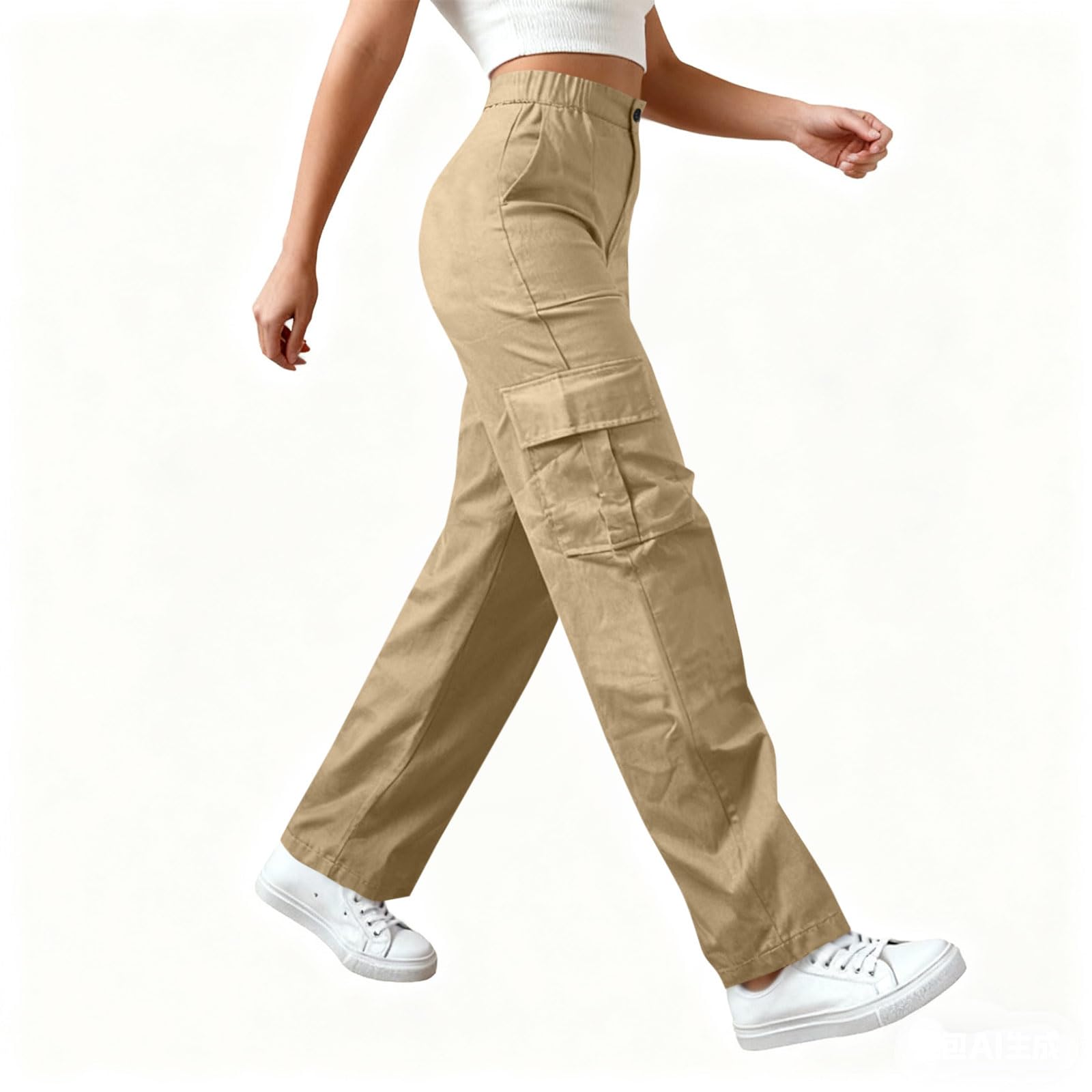 

Жіночі повсякденні та модні широкі штани різних кольорів з кишенями XL хакі