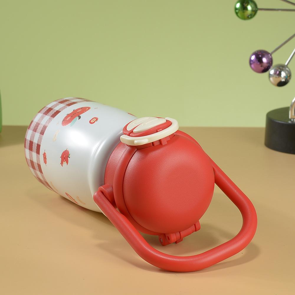 Children's 316 Stainless Steel Insulated Straw Cup - Cute Cartoon Design, Large Capacity, Portable & Durable