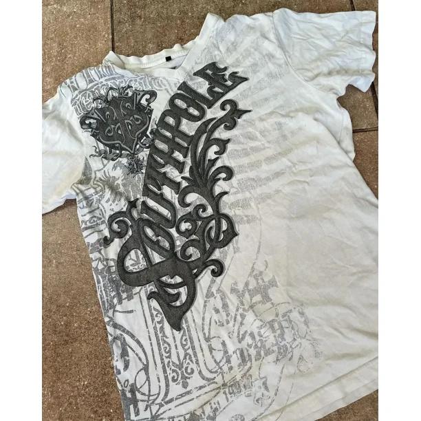 Camiseta Hip Hop Streetwear Mujer Vintage Gráfica Estilo Americano Moda Holgada Tops Lisos Ocio Pareja Manga Corta Ropa