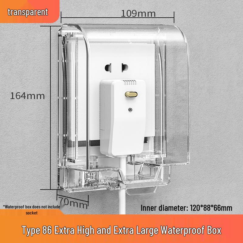 Type 86 Waterproof Bathroom Socket Cover: Child-Proof, Adhesive Shield Box