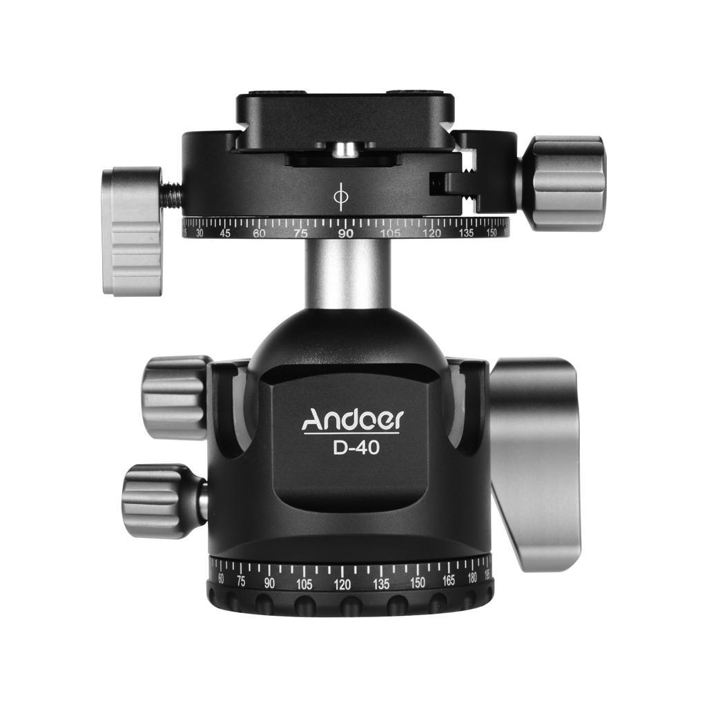 D-40 PRO Double Panoramic Head CNC Aluminum Alloy Ball Head U Notch Design Low Center of