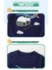 AostaBetty Boys' Summer Cartoon T-Shirt & Shorts Set - European/American Style, Knit Cotton, Short Sleeve, 2-Piece.